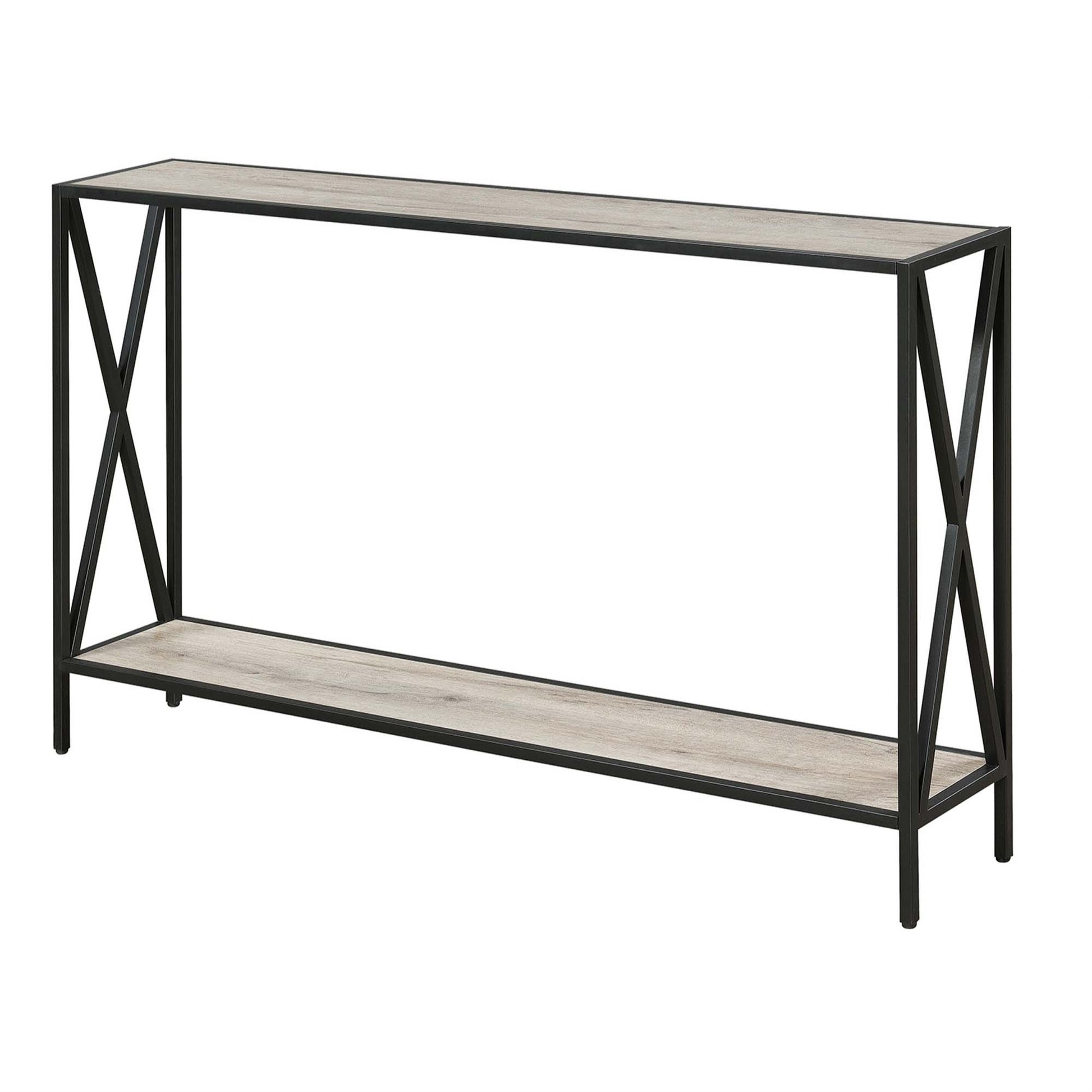 CasaFoyer Tucson Console Table with Shelf - Stylish and Versatile Home Decor Piece with Ample Surface Area and Convenient Bottom Shelf - Black Crisscross Frame - Easy Assembly - Wide Range of Finishes Available - Part of the Tucson Collection by CasaFoyer