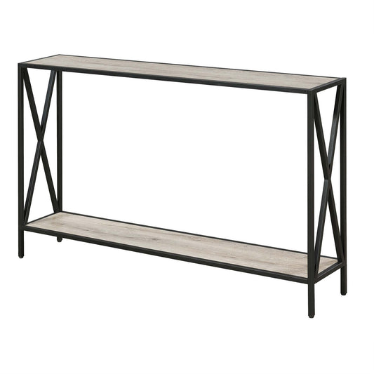 CasaFoyer Tucson Console Table with Shelf - Stylish and Versatile Home Decor Piece with Ample Surface Area and Convenient Bottom Shelf - Black Crisscross Frame - Easy Assembly - Wide Range of Finishes Available - Part of the Tucson Collection by CasaFoyer