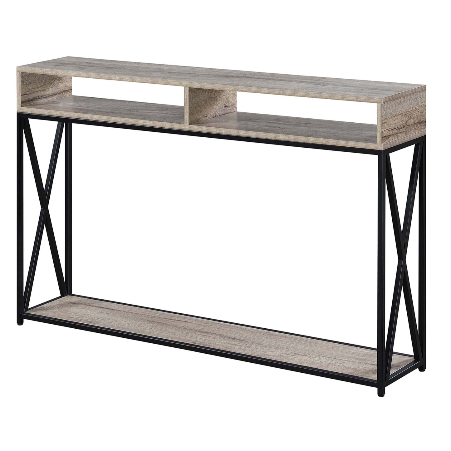 CasaFoyer Tucson Deluxe Console Table with Shelf - Stylish and Functional Home Decor Solution with Ample Storage Space and Durable Metal Frame