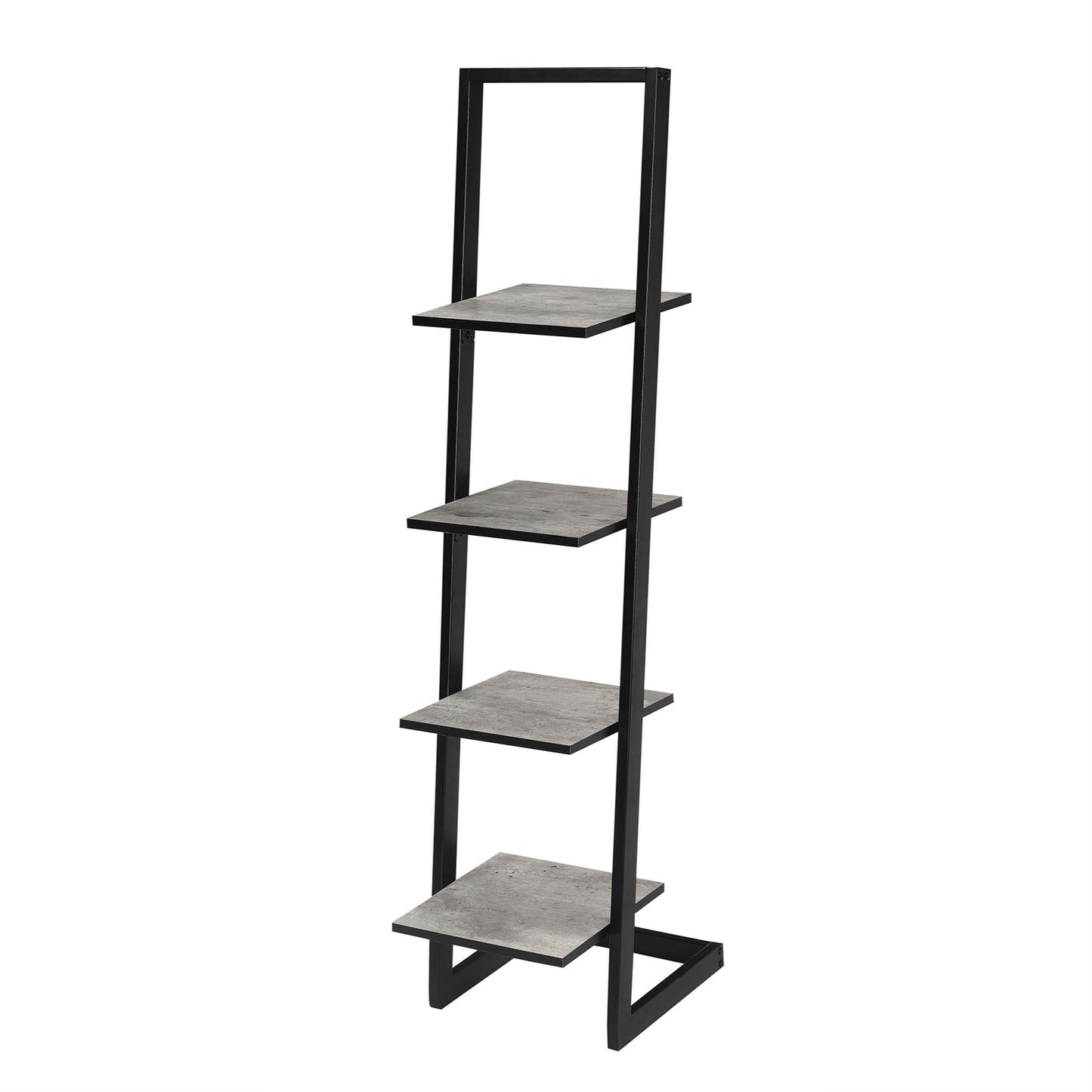 CasaFoyer Designs2Go 4 Tier Ladder Bookshelf - Versatile and Stylish Storage Solution for Homes, Offices, and Dorms - Sturdy Metal Frame with Woodgrain Shelves