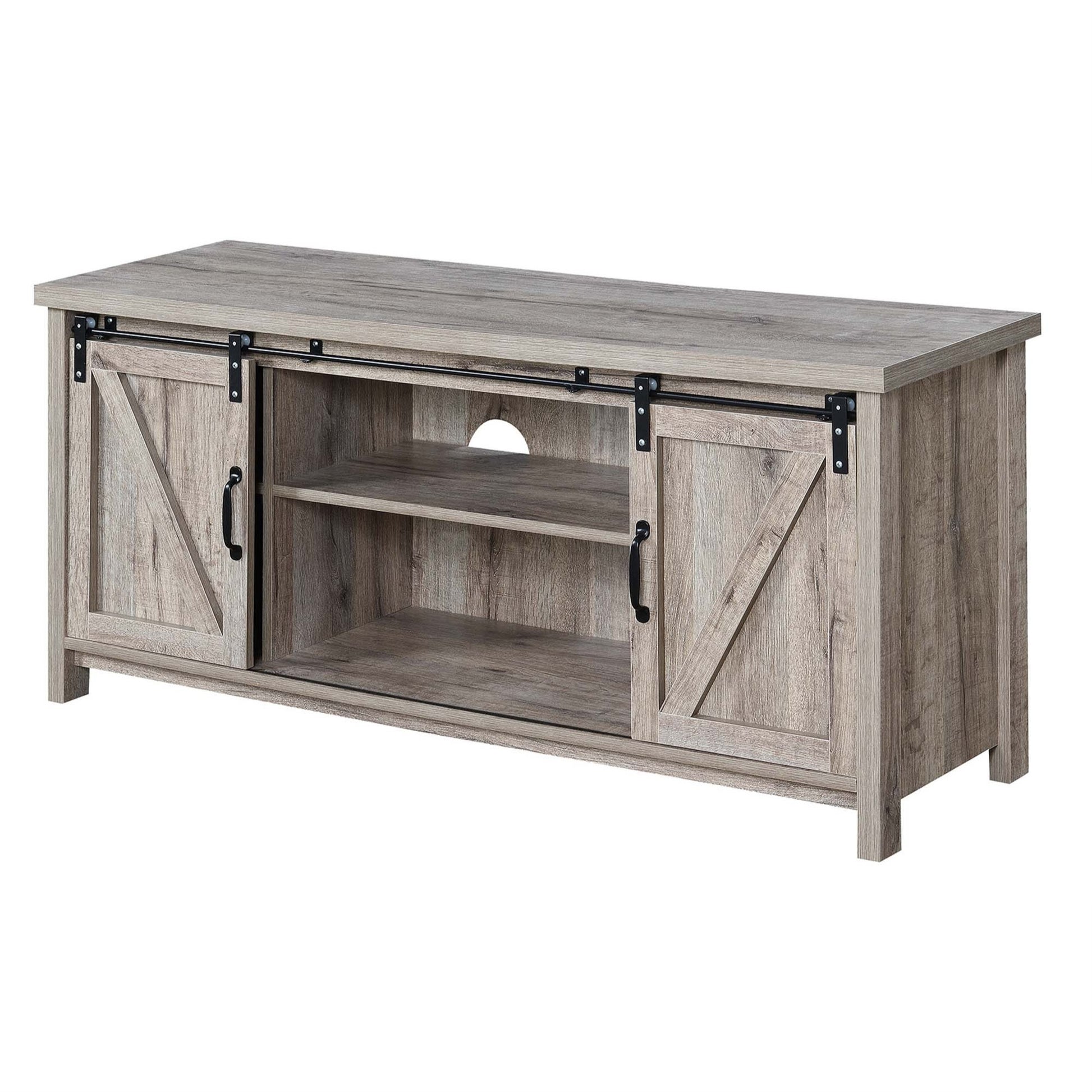CasaFoyer Blake Barn Door TV Stand by - Farmhouse Aesthetic, Ample Storage, Sliding Doors, 6 Shelves, Durable Particle Board, Easy Assembly