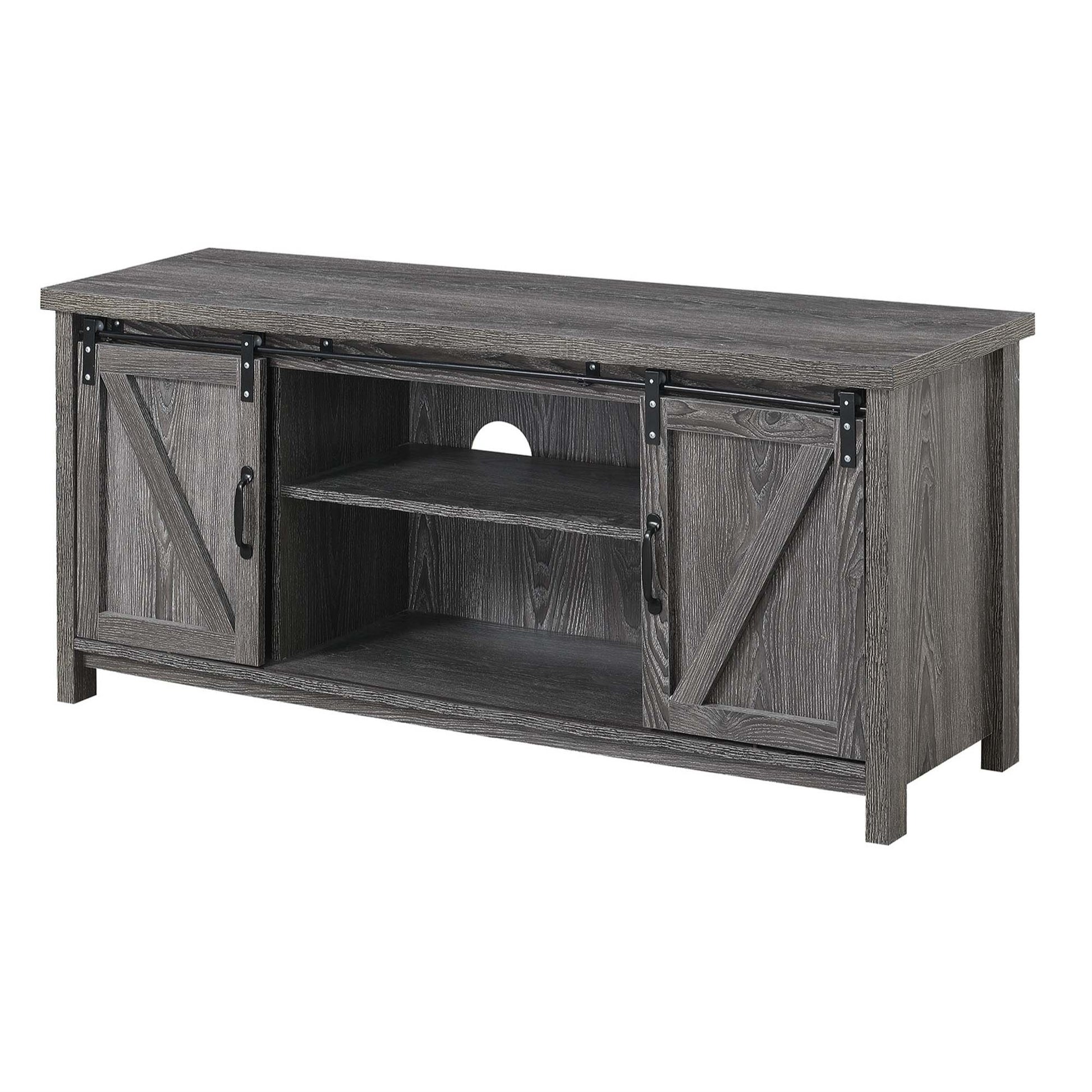 CasaFoyer Blake Barn Door TV Stand - Rustic Farmhouse Aesthetic, Ample Storage & Display Space, Sliding Cabinets, 6 Shelves, Durable Particle Board, Easy Assembly.
