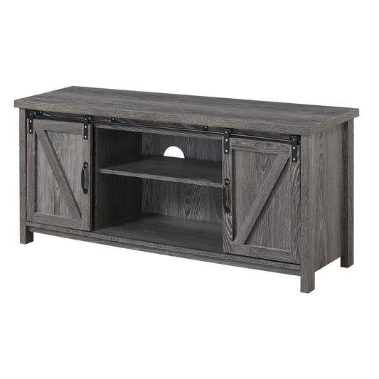 CasaFoyer Blake Barn Door TV Stand - Rustic Farmhouse Aesthetic, Ample Storage & Display Space, Sliding Cabinets, 6 Shelves, Durable Particle Board, Easy Assembly.