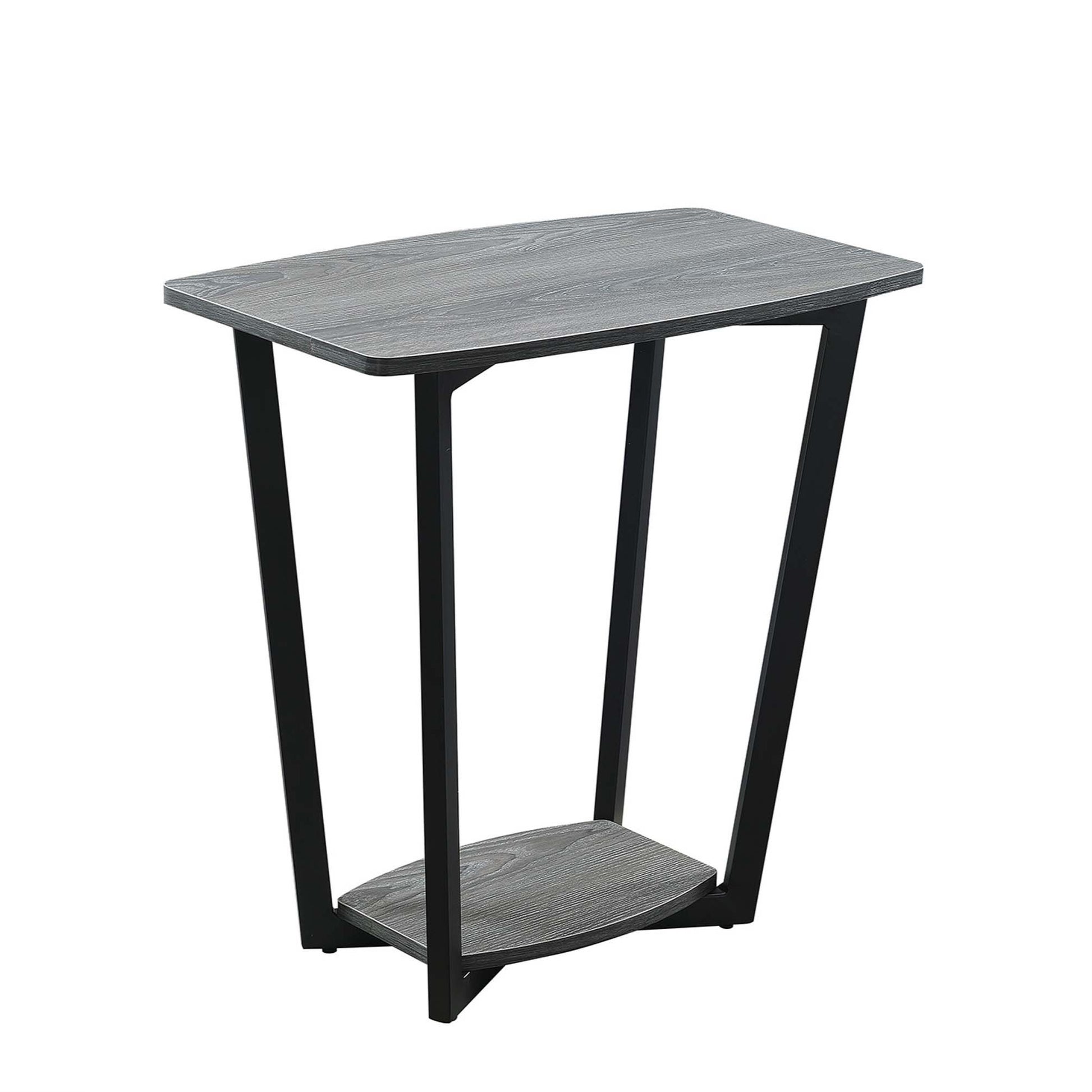 CasaFoyer Graystone End Table with Shelf - Urban Industrial Design, Sturdy Metal Frame, Open Concept Bottom Shelf, Enhance Your Living Space