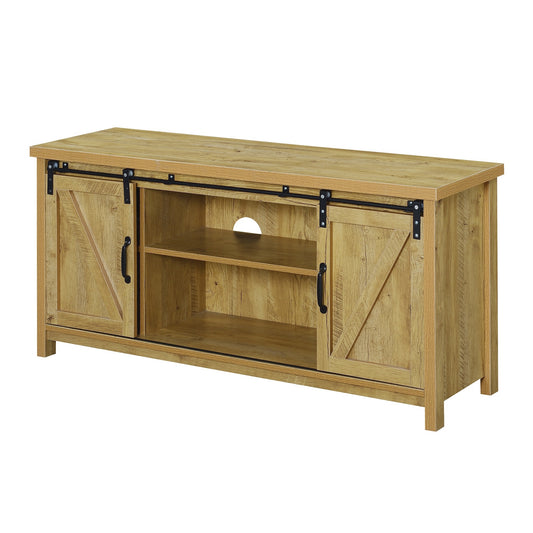 CasaFoyer Blake Barn Door TV Stand - Farmhouse Aesthetic, Ample Storage, Sliding Cabinets, 6 Shelves, Durable Particle Board, Easy Assembly