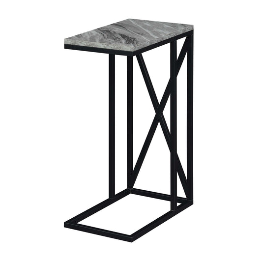 CasaFoyer Tucson C End Table - Durable & Functional | Versatile C Shape | Slide Under Couch | Powder-Coated Metal Frame | Particleboard Tabletop | Modern Design | Tucson Collection