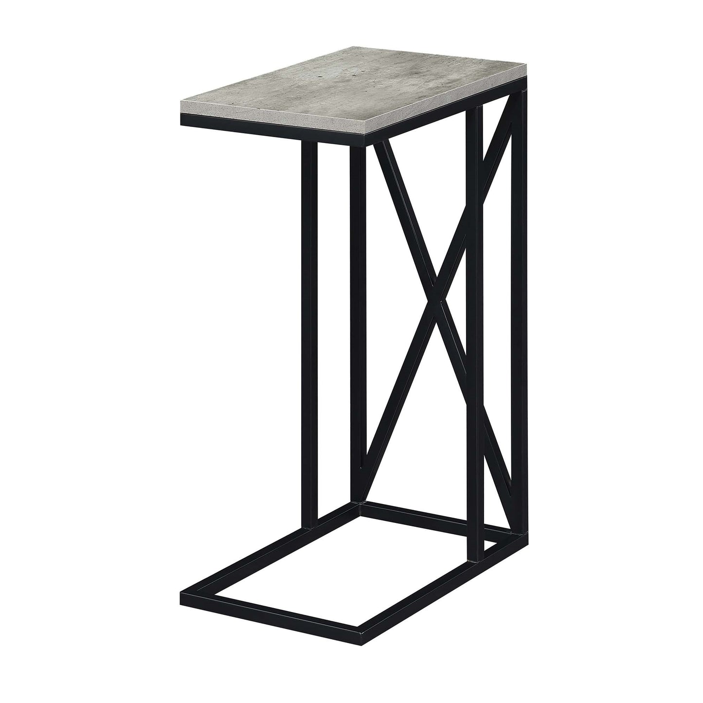 CasaFoyer Tucson C End Table - Durable & Functional | Versatile C Shape | Slide Under Couch | Powder-Coated Metal Frame | Particleboard Tabletop | Contemporary Design | Tucson Collection