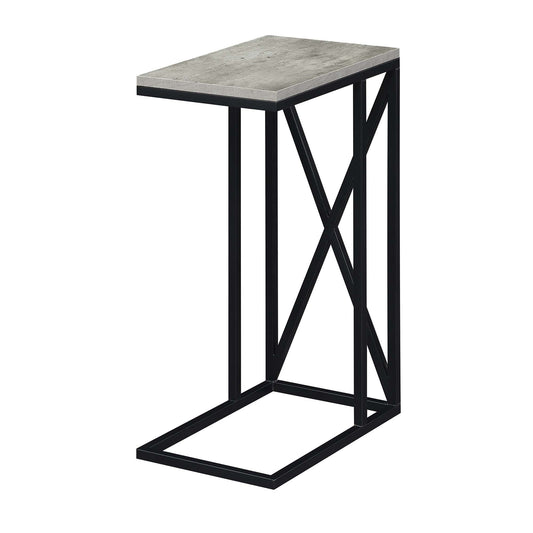 CasaFoyer Tucson C End Table - Durable & Functional | Versatile C Shape | Slide Under Couch | Powder-Coated Metal Frame | Particleboard Tabletop | Contemporary Design | Tucson Collection
