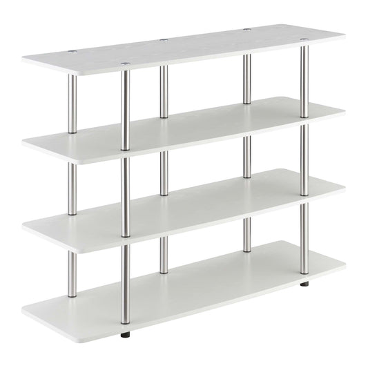 CasaFoyer Designs2Go XL Highboy 4 Tier TV Stand - Ample Space for Media, Rust-Proof Steel Poles, Hassle-Free Assembly