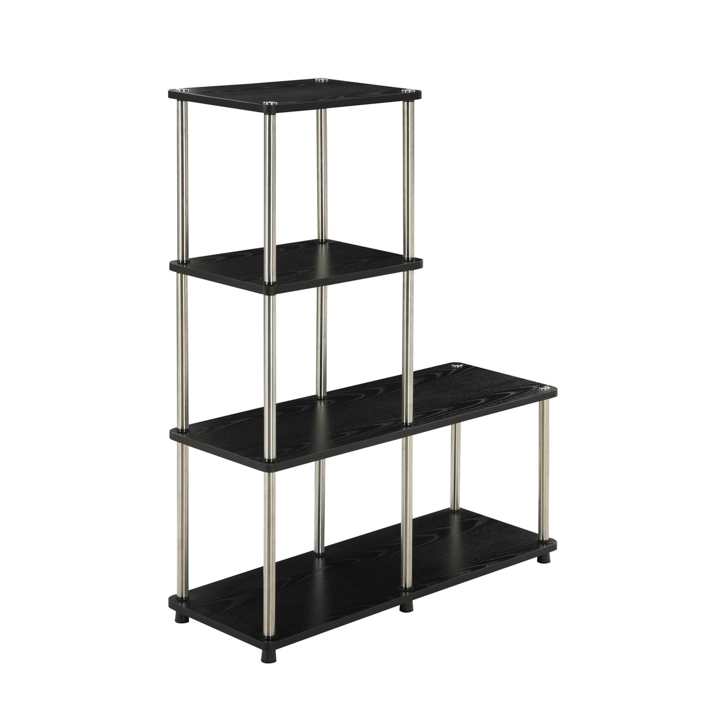 CasaFoyer Designs2Go 4 Tier L Bookshelf - Modern and Durable Veneer and Particle Board Construction - Easy Assembly - Enhance Your Living Space