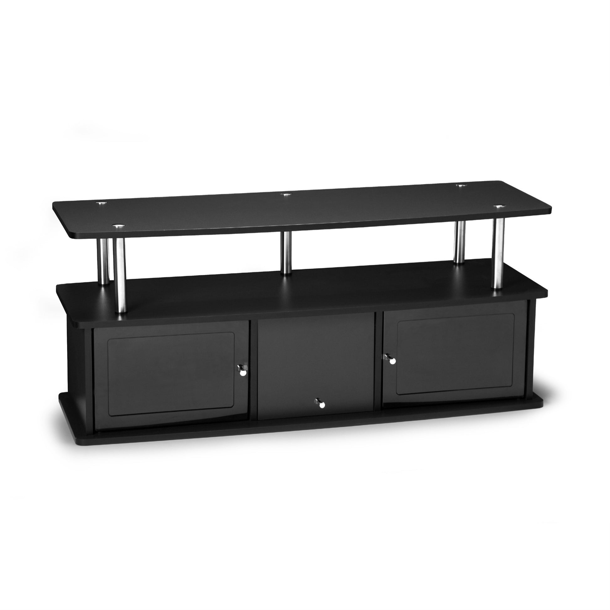 CasaFoyer Designs2Go TV Stand with 3 Storage Cabinets, Shelf - Organize DVDs, Gaming Controllers, Cable Box - Easy Assembly - Woodgrain Veneer