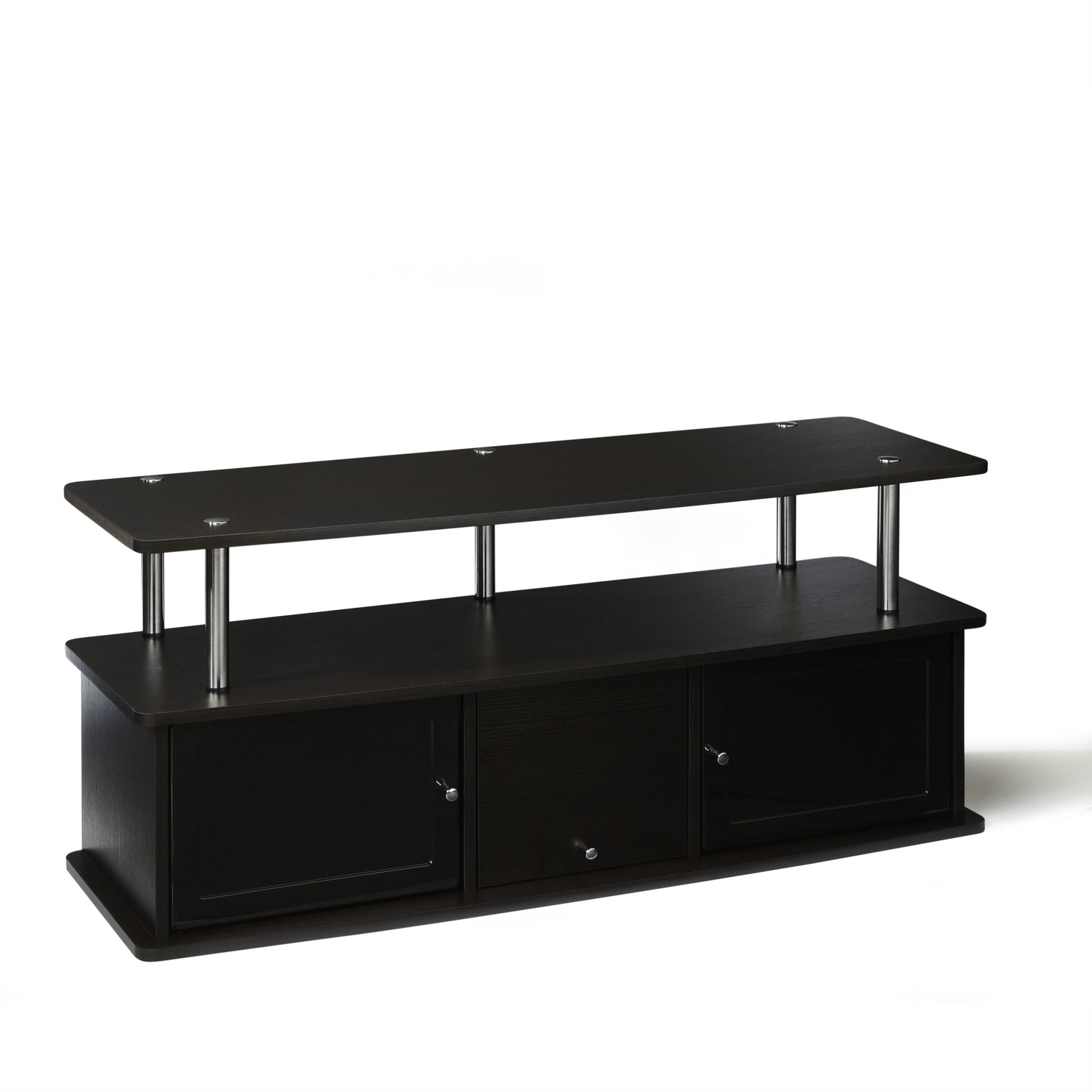 CasaFoyer Designs2Go TV Stand - 3 Storage Cabinets, Shelf - Woodgrain Veneer, Particleboard - Easy Assembly - Entertainment Area Enhancer