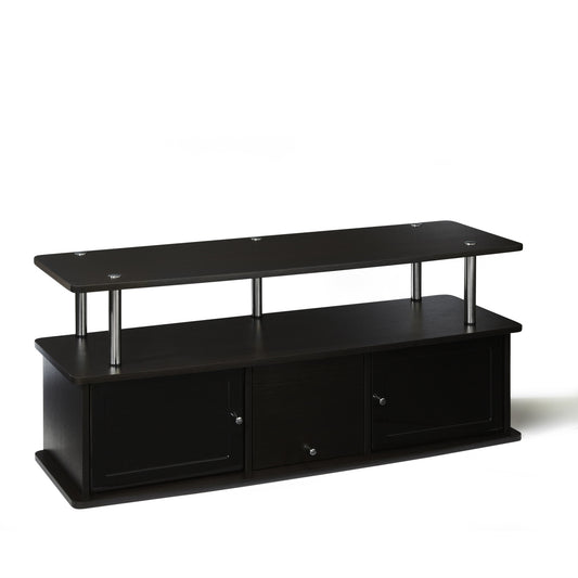 CasaFoyer Designs2Go TV Stand - 3 Storage Cabinets, Shelf - Woodgrain Veneer, Particleboard - Easy Assembly - Entertainment Area Enhancer