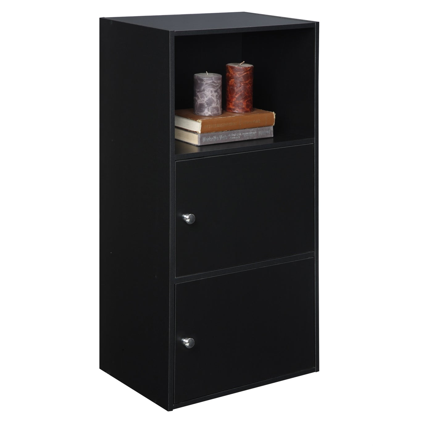 CasaFoyer Xtra Storage 2 Door Cabinet with Shelf - Ample Storage & Display, Easy Assembly, Versatile Design, Chrome Knobs, Magnetic Hinges.