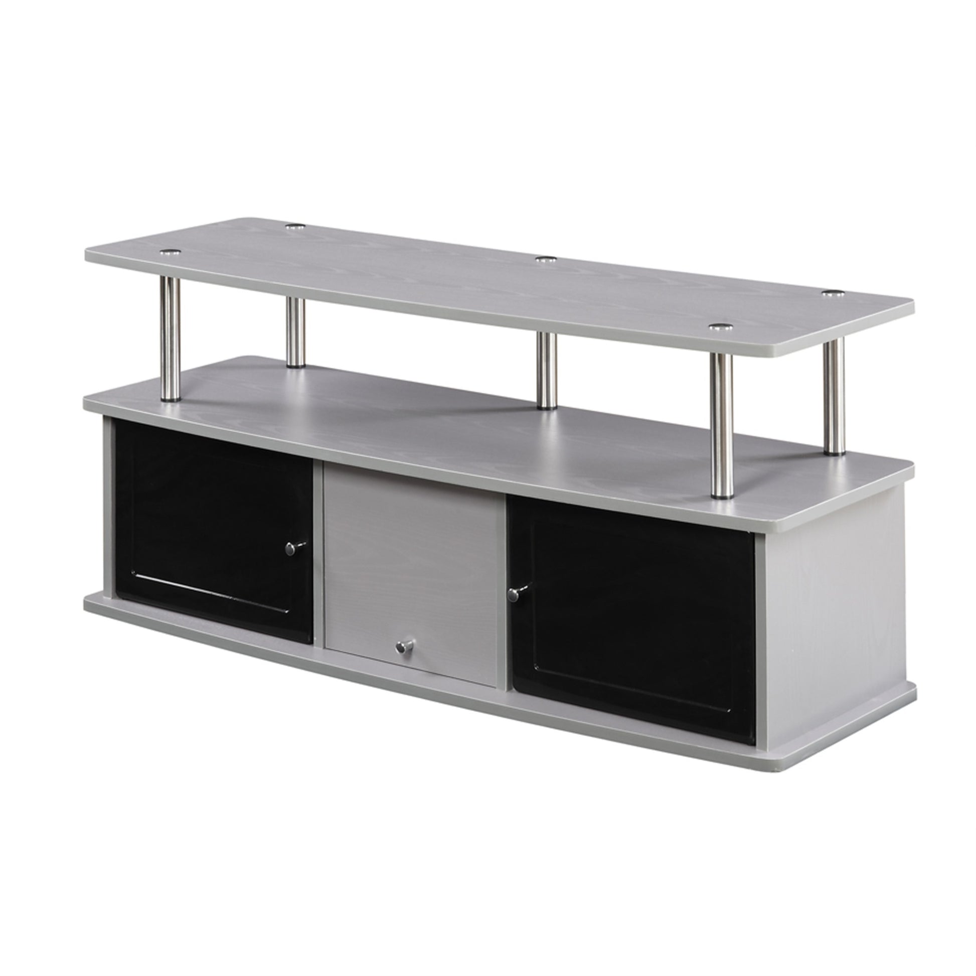 CasaFoyer Designs2Go TV Stand: 3 Storage Cabinets, Shelf | Durable Woodgrain Veneer | Easy Assembly | Perfect for DVDs, Gaming Accessories | Explore the Collection