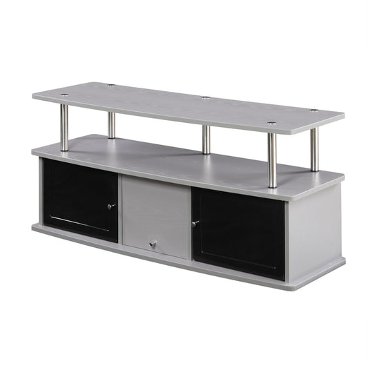 CasaFoyer Designs2Go TV Stand: 3 Storage Cabinets, Shelf | Durable Woodgrain Veneer | Easy Assembly | Perfect for DVDs, Gaming Accessories | Explore the Collection