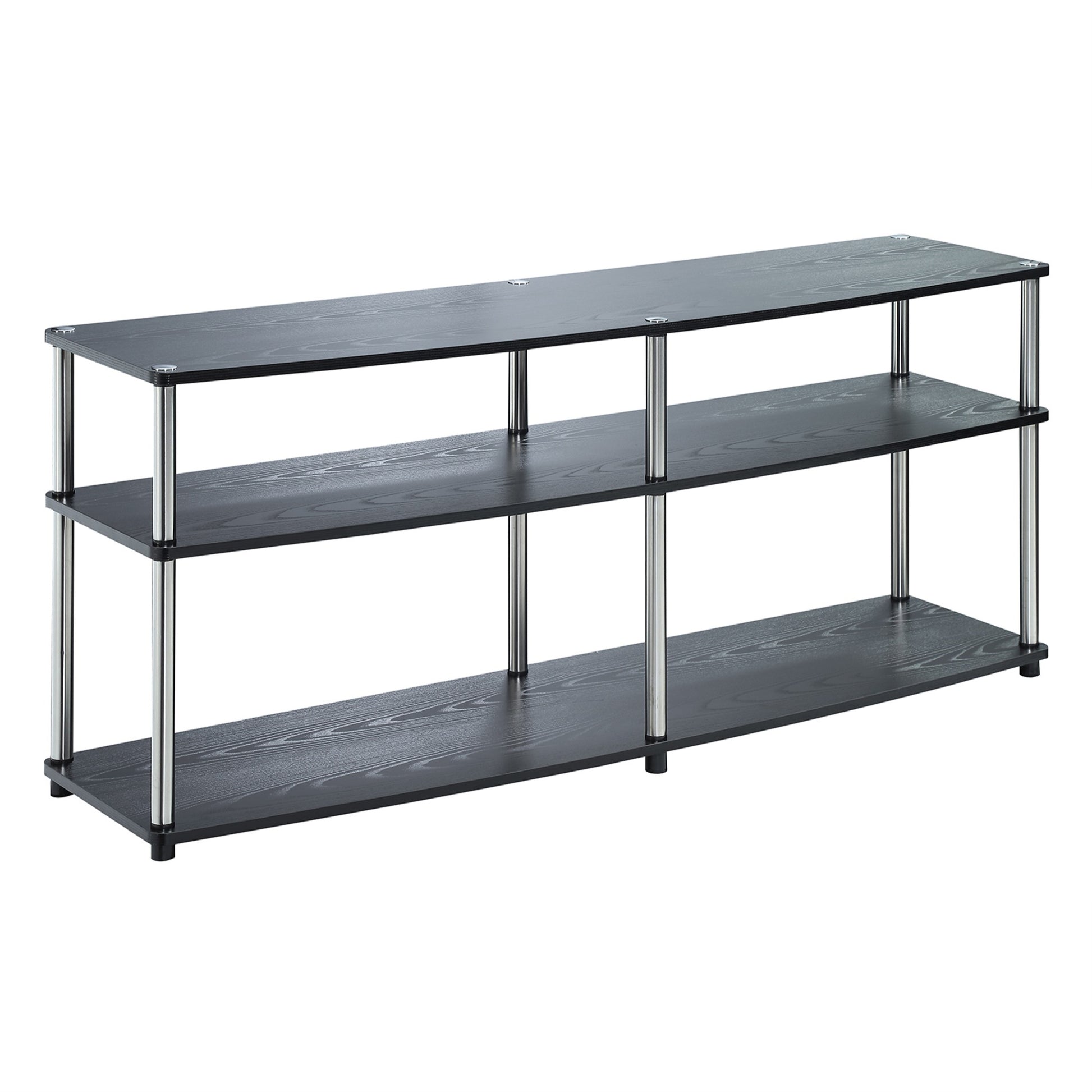 CasaFoyer Designs2Go 3 Tier 60" TV Stand - Hassle-Free Assembly, Open Shelves, Cable Management - Upgrade Your Living Area with Style