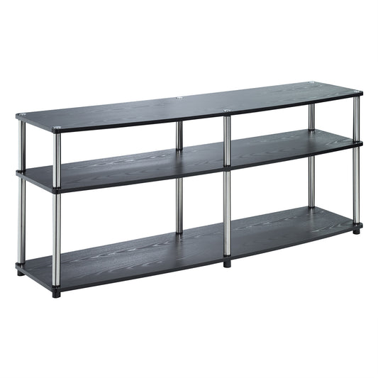 CasaFoyer Designs2Go 3 Tier 60" TV Stand - Hassle-Free Assembly, Open Shelves, Cable Management - Upgrade Your Living Area with Style