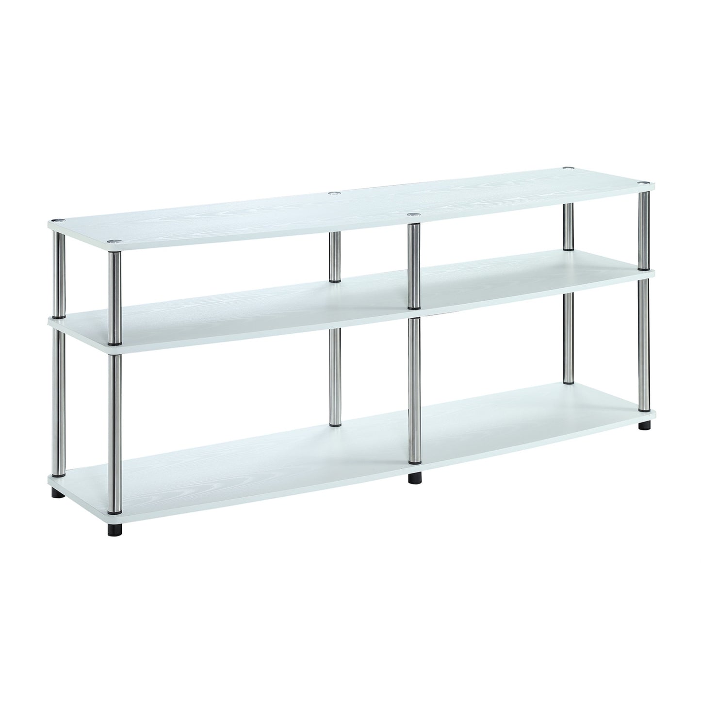 CasaFoyer Designs2Go 3 Tier 60" TV Stand - Contemporary, Hassle-Free Assembly, Open Shelves, Cable Management - Upgrade Your Living Area