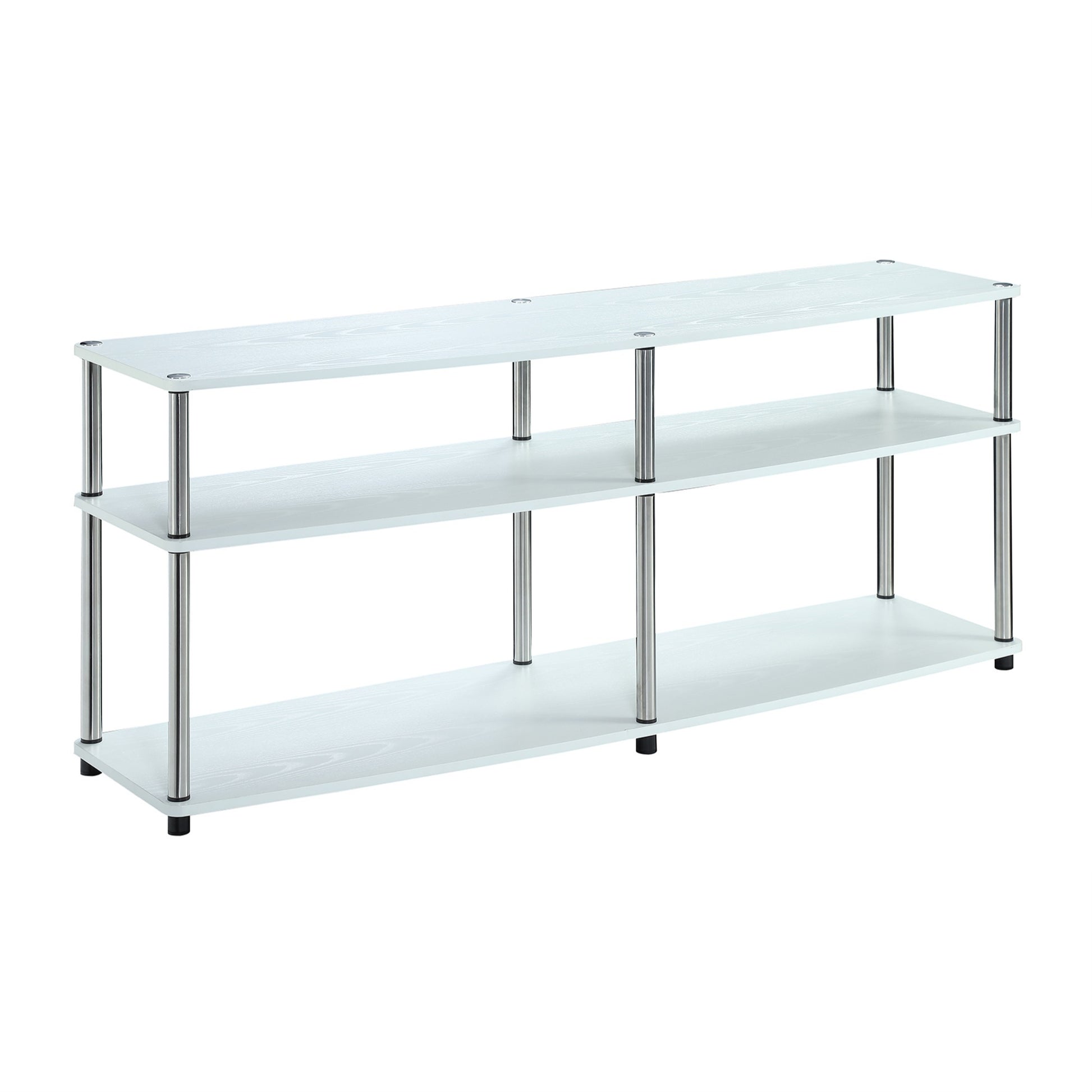 CasaFoyer Designs2Go 3 Tier 60" TV Stand - Contemporary, Hassle-Free Assembly, Open Shelves, Cable Management - Upgrade Your Living Area