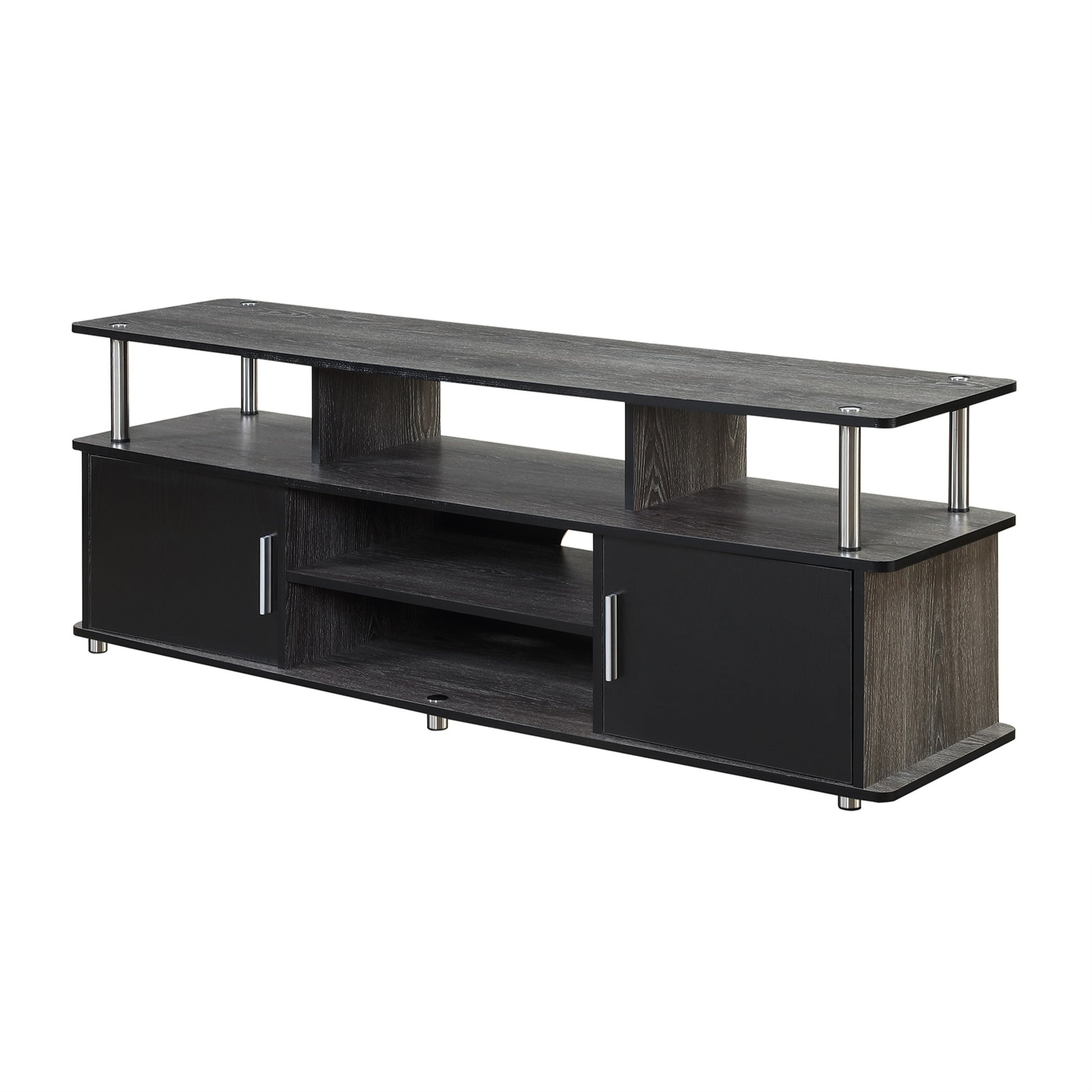 CasaFoyer Designs2Go 60" Monterey TV Stand - Stylish & Contemporary with Storage Cabinets & Shelves - Organize & Conceal Belongings - Easy Cable Management - Ample Space for Media Components