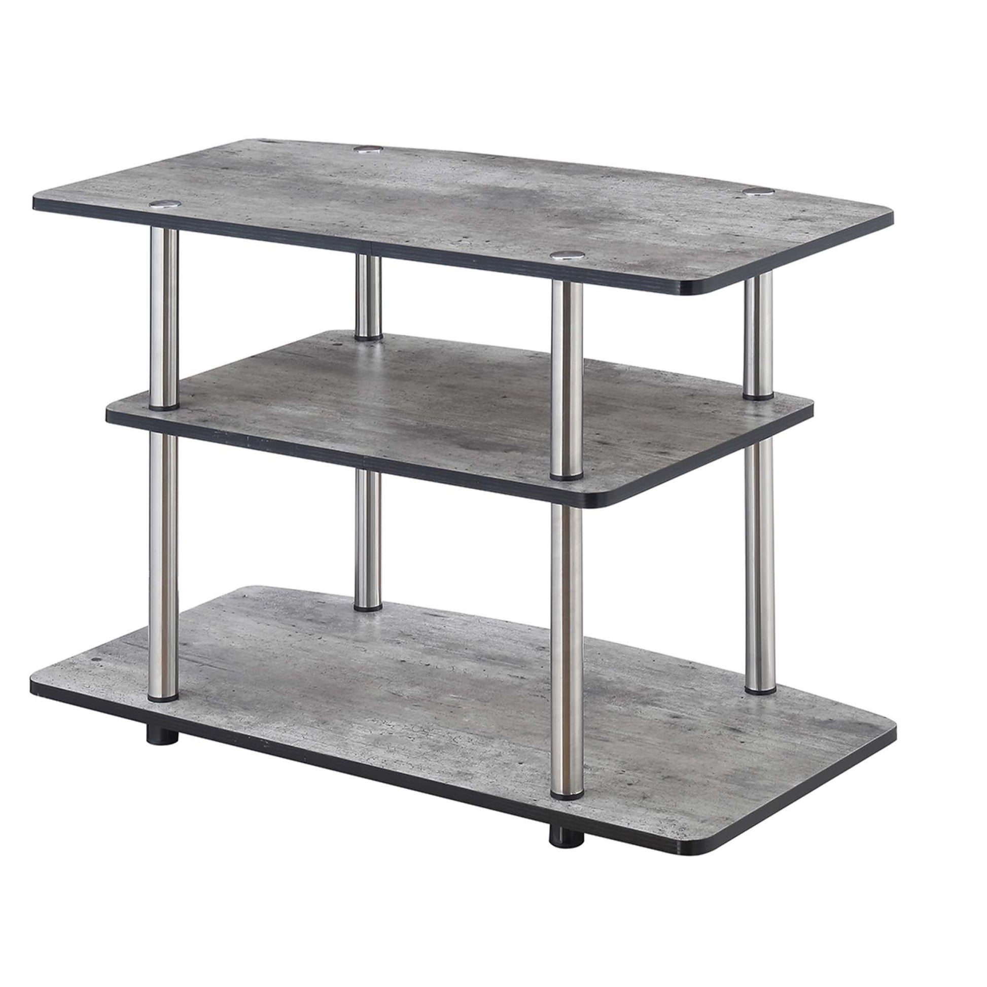 CasaFoyer Sleek and Modern Designs2Go 3 Tier TV Stand by - Durable, Easy Assembly, Ample Space for Entertainment Essentials - Perfect for Living Room or Home Study.