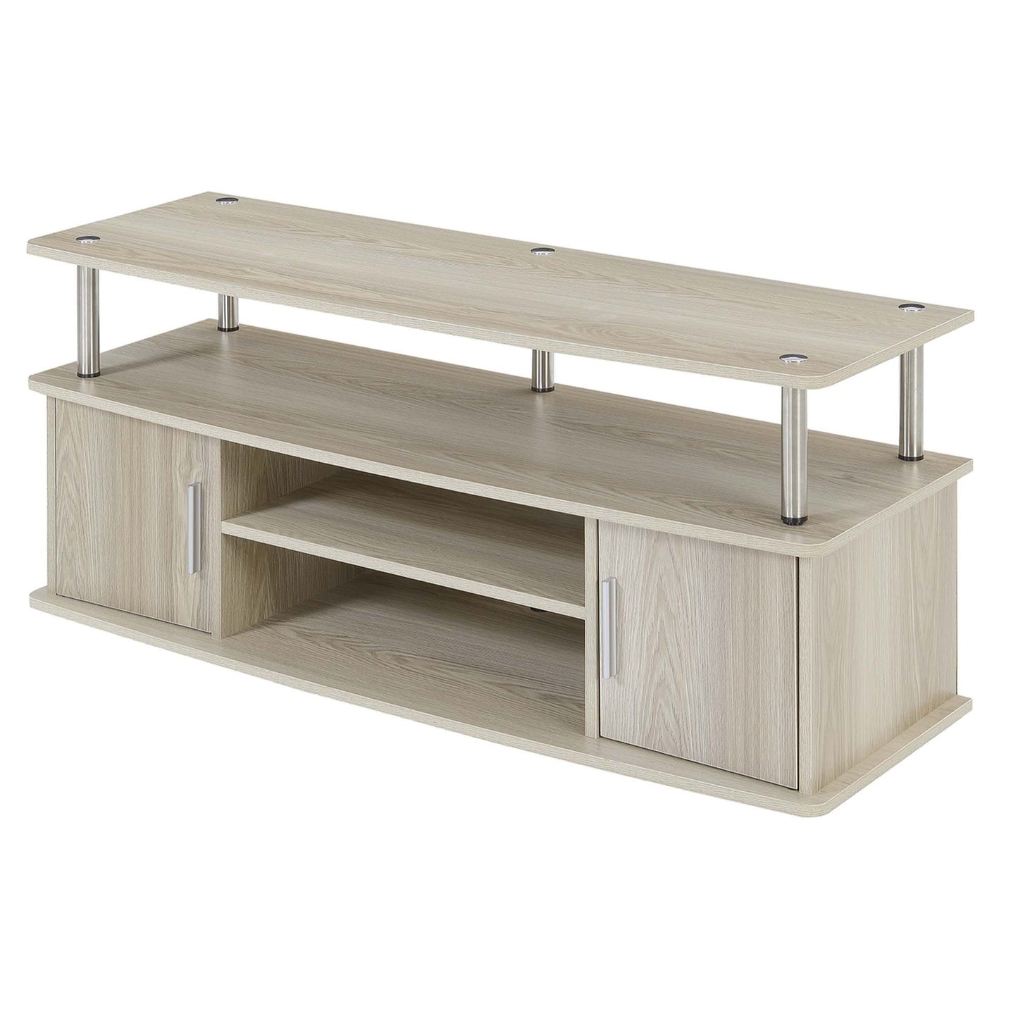CasaFoyer "Stylish and Durable Designs2Go Monterey TV Stand with Cabinets and Shelves - Easy Assembly, Cable Management, Rust-Resistant Supports"