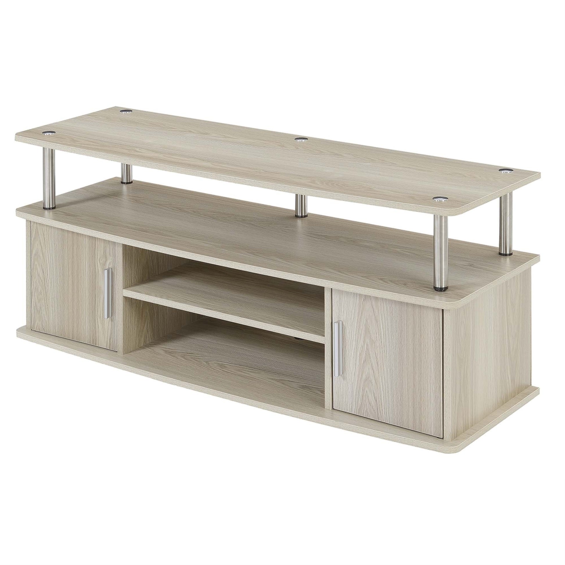 CasaFoyer "Stylish and Durable Designs2Go Monterey TV Stand with Cabinets and Shelves - Easy Assembly, Cable Management, Rust-Resistant Supports"