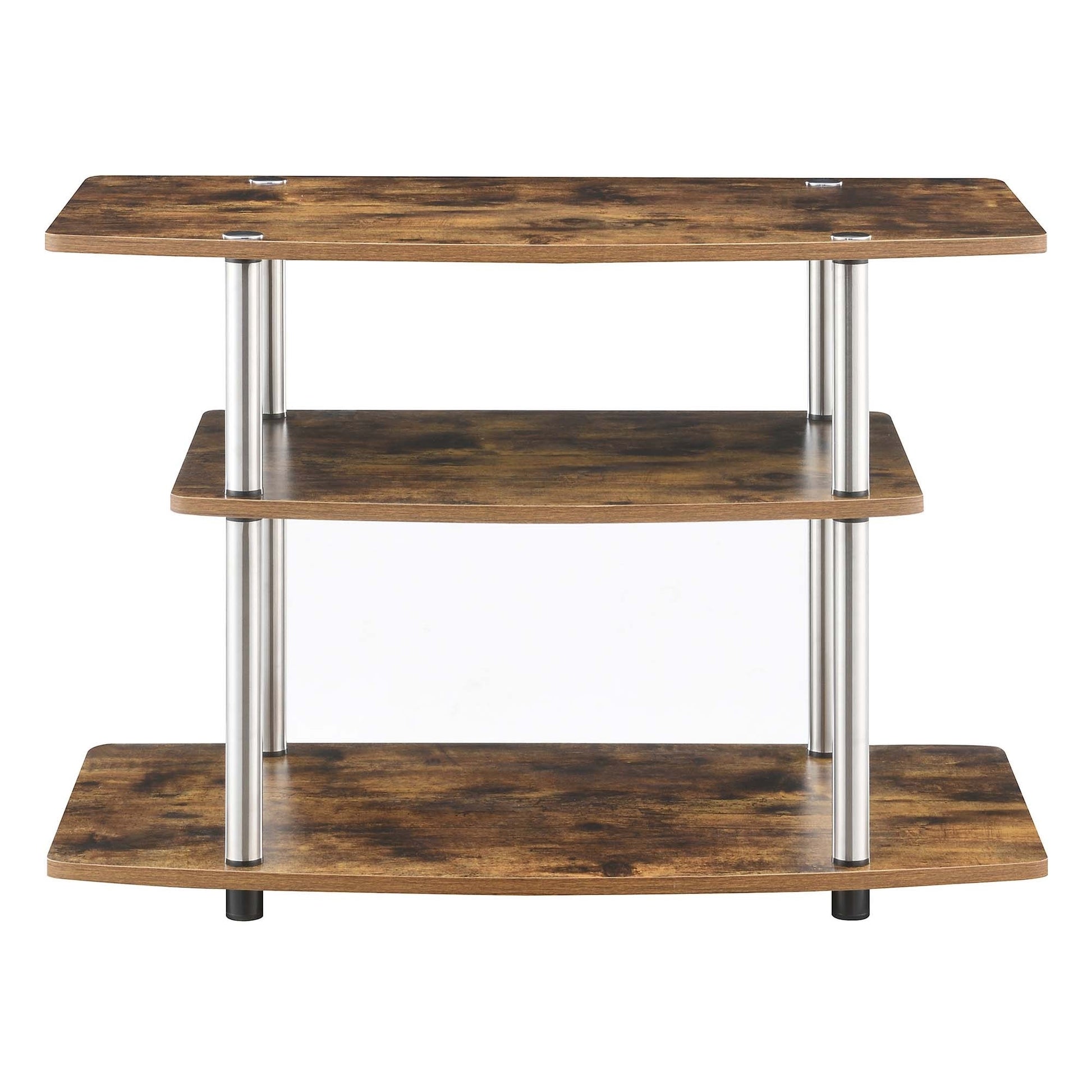 CasaFoyer Designs2Go 3 Tier TV Stand - Modern & Sleek, Ample Space for Entertainment Essentials, Durable Particle Board & Melamine Shelves, Easy Assembly