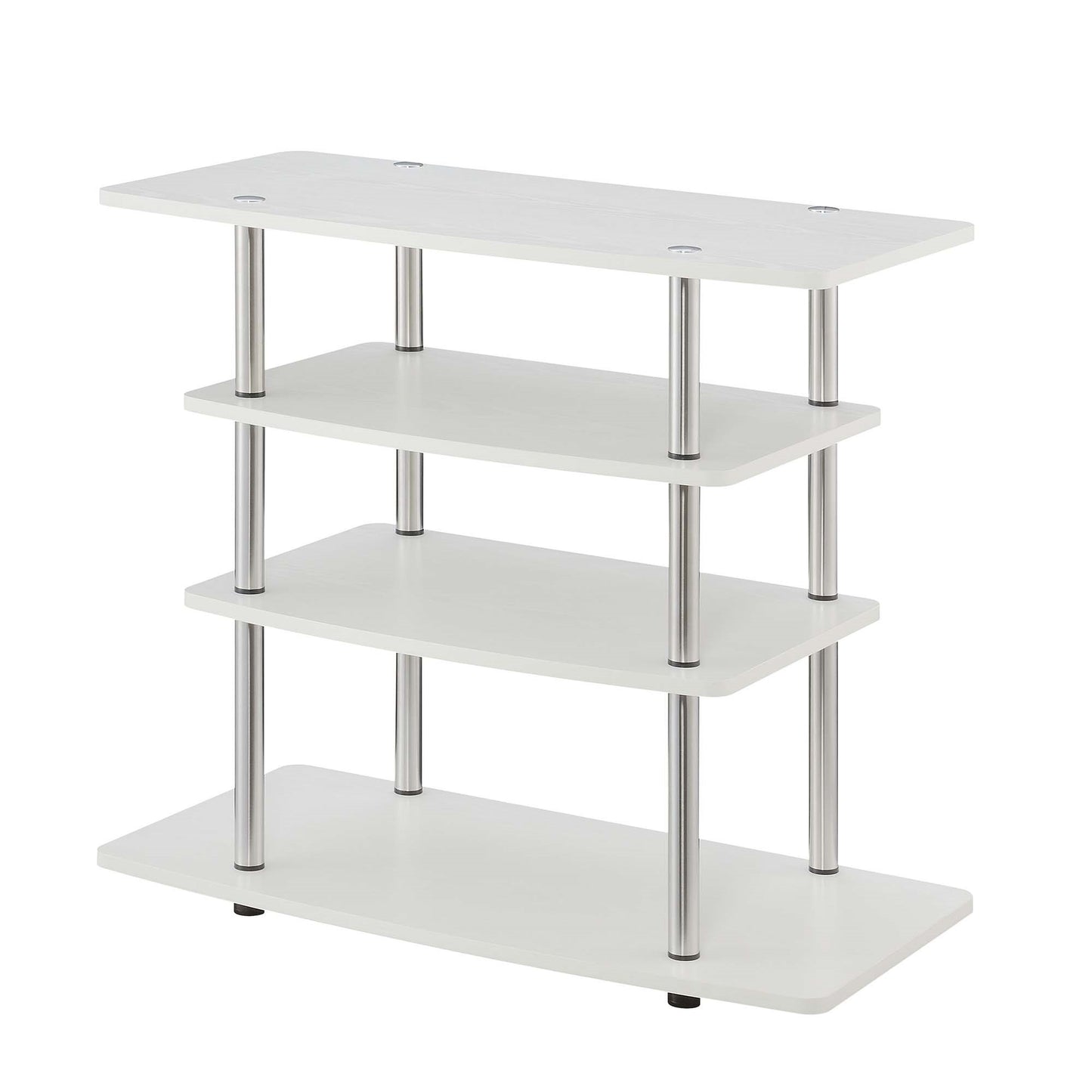CasaFoyer Designs2Go No Tools Highboy 4 Tier TV Stand - Sleek & Modern Space-Saving Stand for Living Room or Home Study - Easy Assembly & Durable Construction - Enhance Your Decor