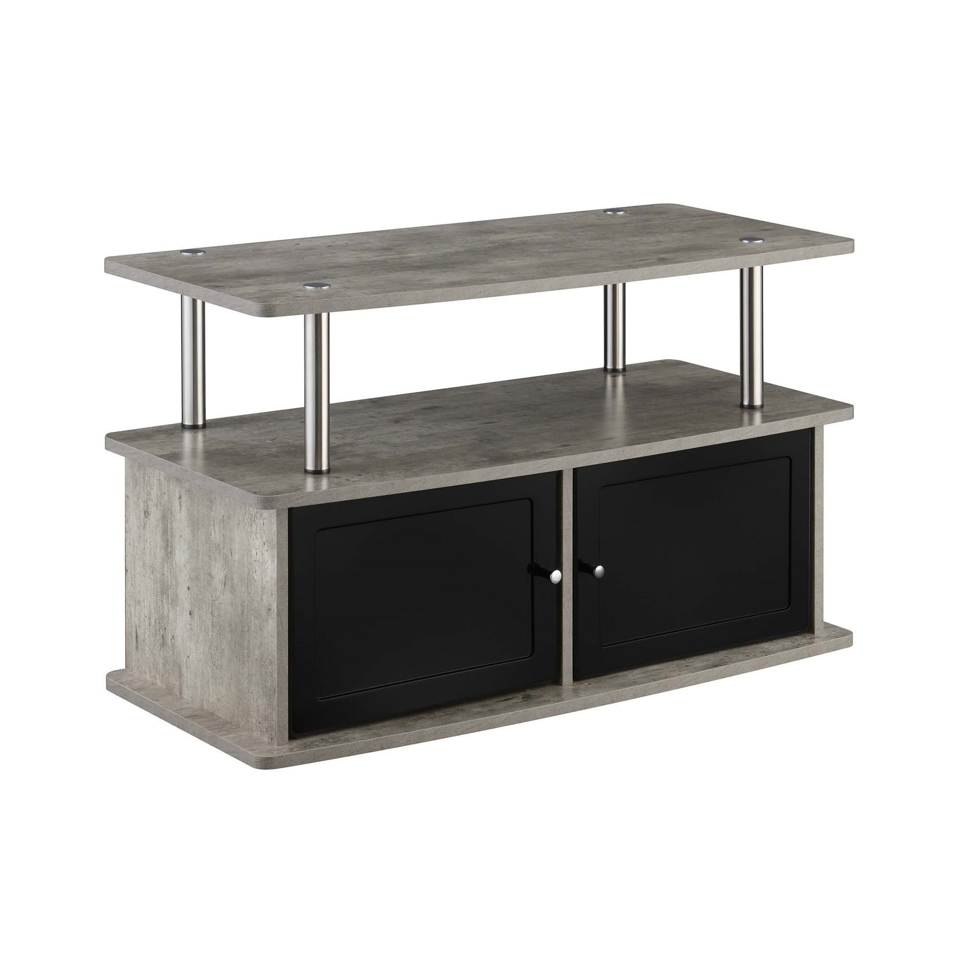 CasaFoyer Designs2Go TV Stand - 2 Storage Cabinets, Shelf - Durable Woodgrain Veneer - Easy Setup - Ideal for Media Essentials - Home Entertainment Solution