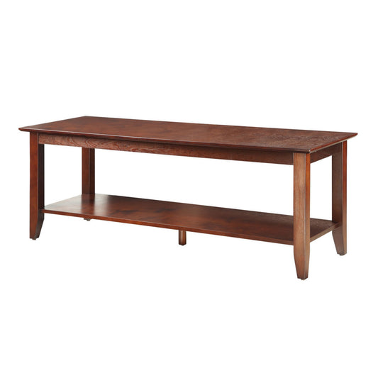 CasaFoyer American Heritage Coffee Table with Shelf - Enhance Your Living Room Decor with this Exquisite Piece. Durable Solid Pine Legs and Birch Veneer Tabletop. Ample Storage Space. Perfect for a Timeless Home Ambiance.