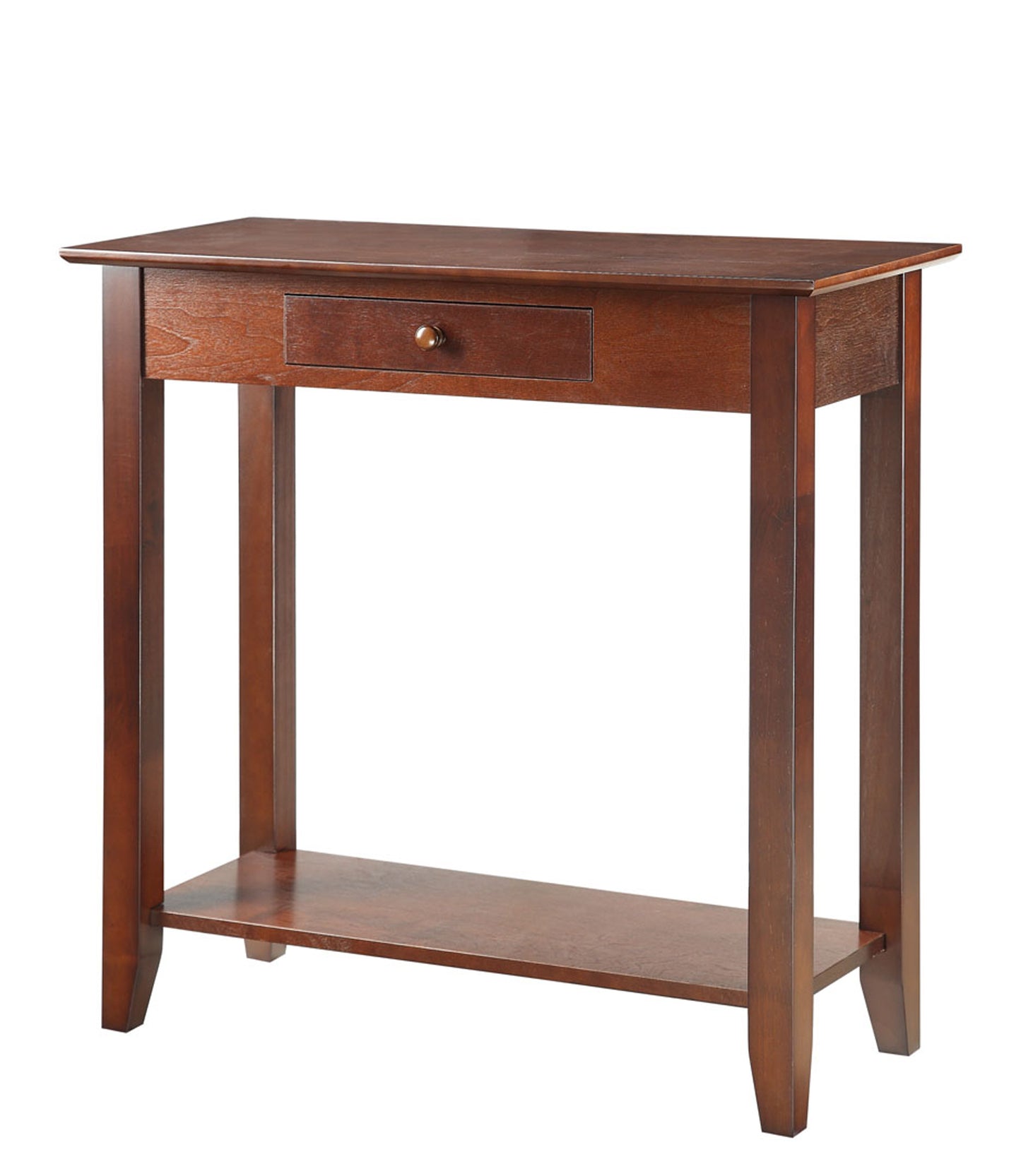 CasaFoyer American Heritage 1 Drawer Hall Table with Shelf - Timeless Design, Extra Storage & Display, Durable Solid Pine Legs, Ash Veneer Tabletop.