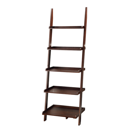 CasaFoyer American Heritage Bookshelf Ladder - Timeless & Minimalist Design, 5 Spacious Shelves for Collectibles & Treasures, Perfect for Living Room or Office Storage