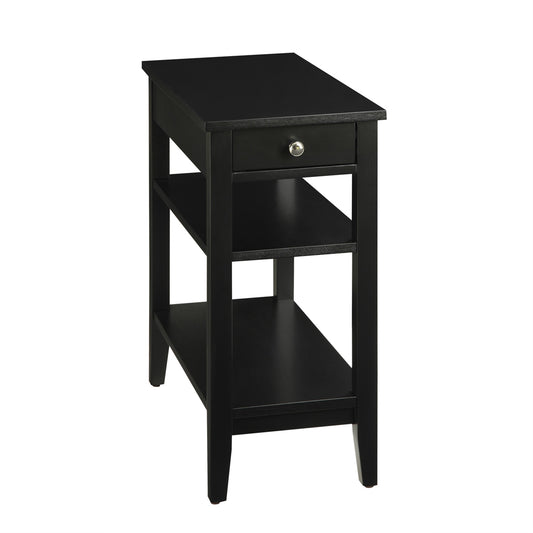CasaFoyer 1 Drawer Chairside End Table with Shelves - American Heritage Collection - Convenient Storage for Controls & Accessories - Showcase Collectibles & Store Magazines