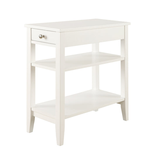 CasaFoyer American Heritage 1 Drawer Chairside End Table with Shelves - Convenient storage for controls & accessories, ample space for collectibles & magazines