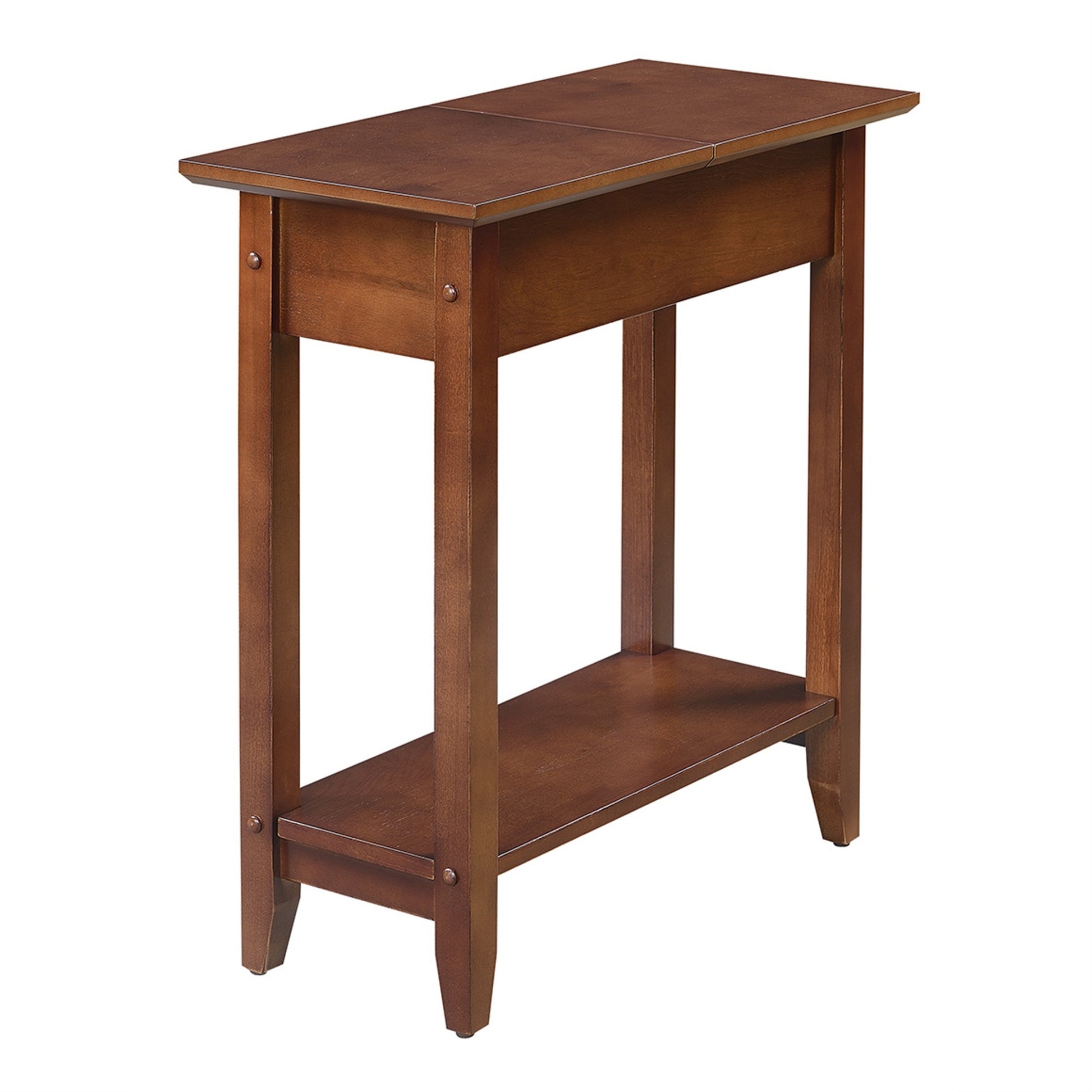 CasaFoyer American Heritage Flip Top End Table with Shelf - Convenient Storage Solution for Entertainment Essentials - Durable Construction - Birch Veneer Finish - Spacious Tabletop and Bottom Shelf - Easy Maintenance