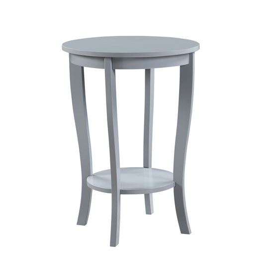 CasaFoyer American Heritage Round End Table with Shelf - Elegant and Sophisticated Design, Ample Storage Space, Curved Legs - Perfect Addition to Any Decor