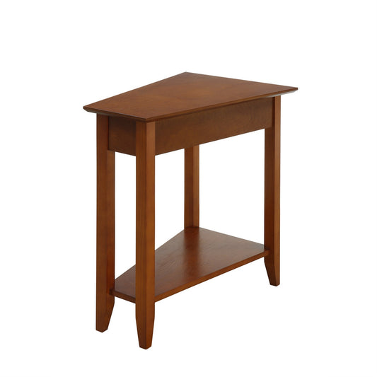 CasaFoyer American Heritage Wedge End Table with Shelf - Stylish Design, Rich Colors, Additional Storage - Perfect for Any Space - Enhance Your Room's Decor