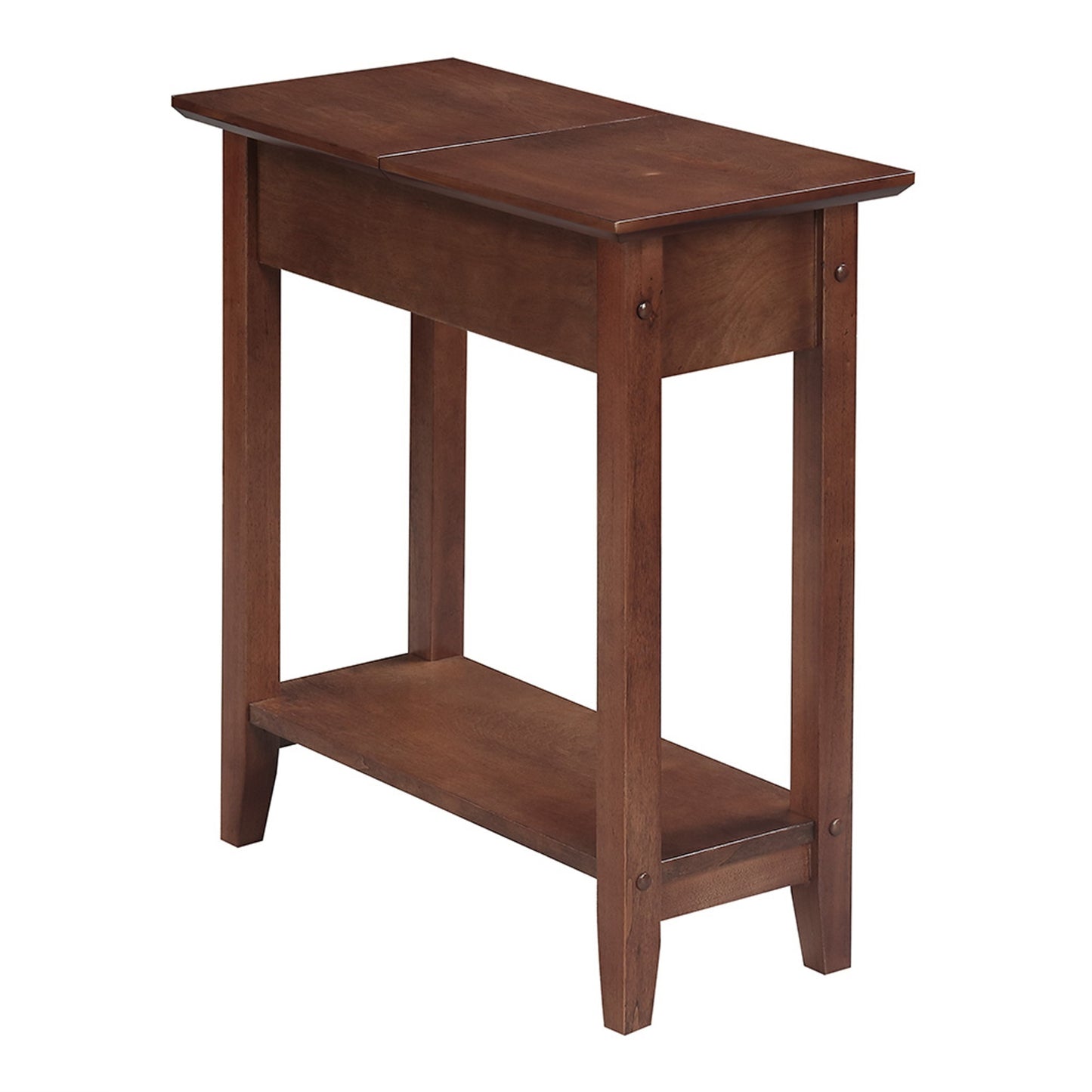 CasaFoyer American Heritage Flip Top End Table with Shelf - Convenient Hidden Storage, Durable Construction, Birch Veneer Finish