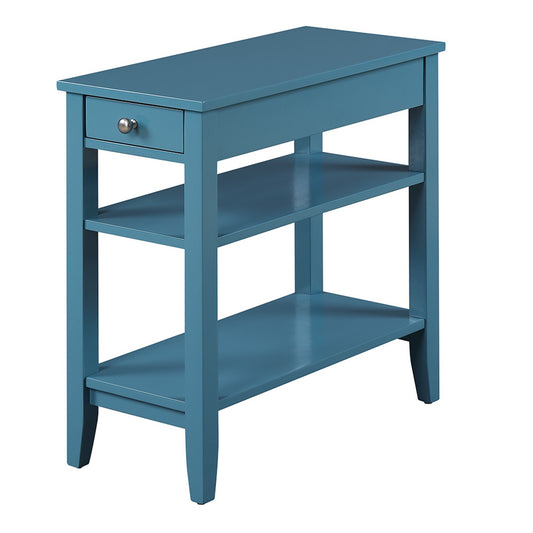 CasaFoyer 1 Drawer Chairside End Table with Shelves - American Heritage Collection | Convenient Storage for Remote Controls | Versatile and Stylish Home Decor