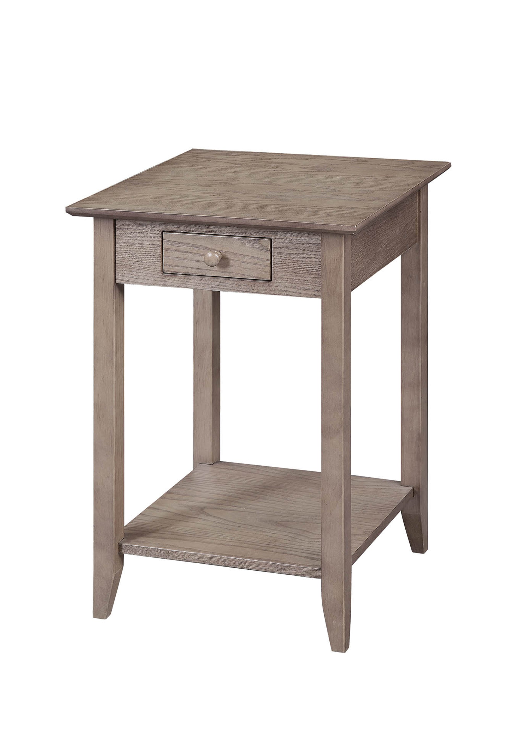 CasaFoyer American Heritage 1 Drawer End Table with Shelf - Timeless American Style, Solid Pine Legs, Ash Veneer Tabletop, Spacious Shelves, Convenient Drawer