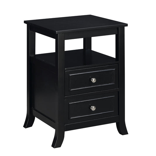 CasaFoyer Melbourne 2 Drawer End Table with Shelf - Classic Design, Ample Storage, High-Quality Materials - Perfect Addition to Any Home