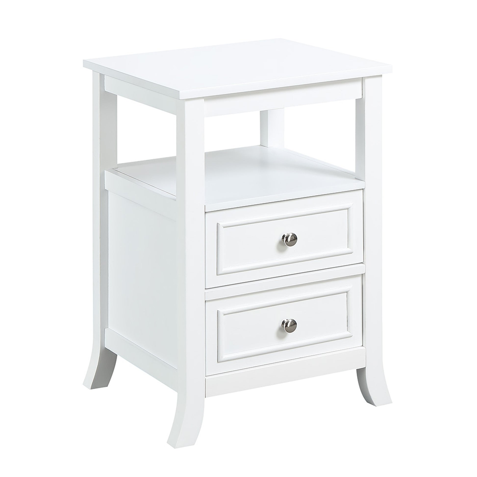 CasaFoyer Melbourne 2 Drawer End Table with Shelf - Timeless Design, Ample Storage, Durable Materials, Elegant Details, American Heritage Collection