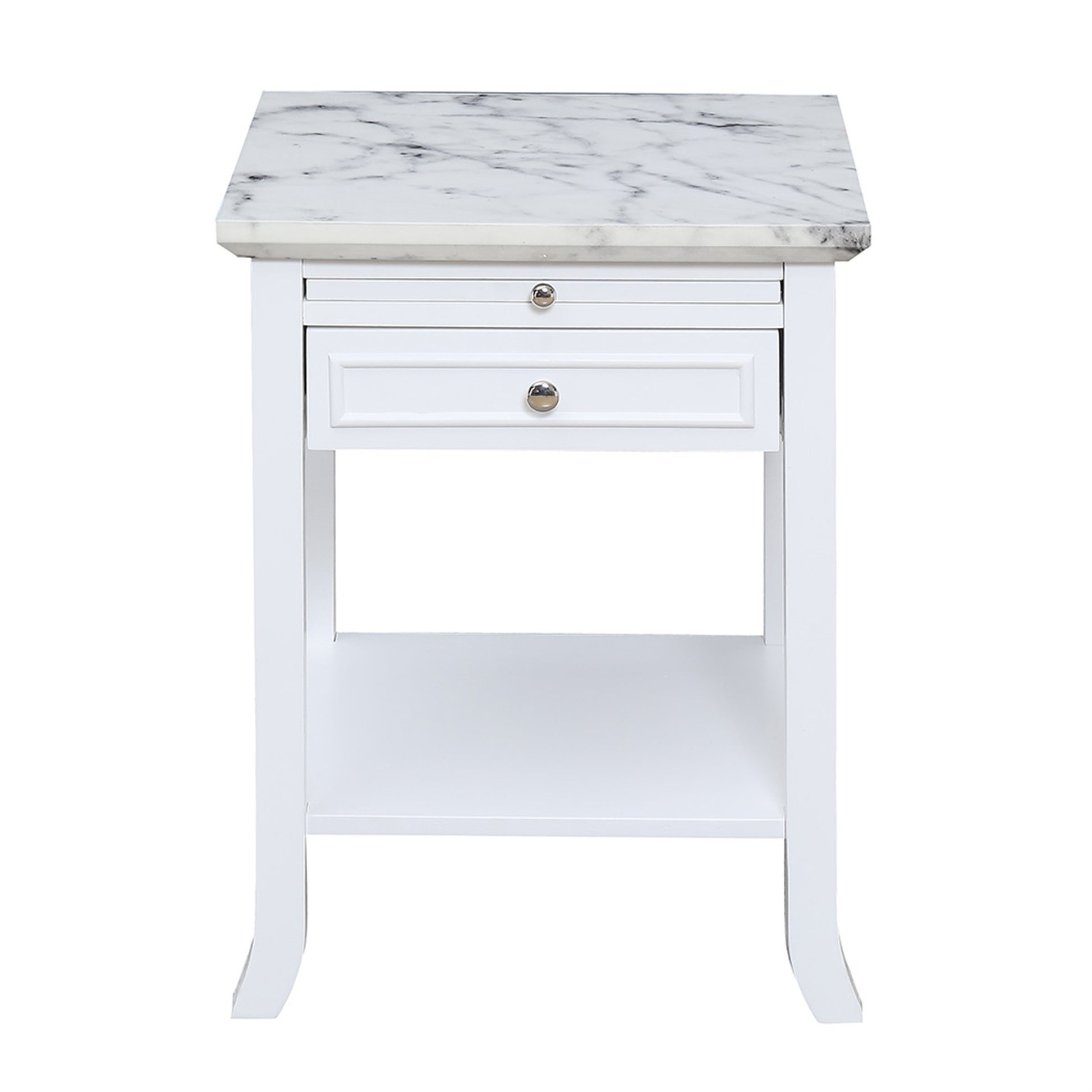 CasaFoyer American Heritage Logan End Table - 1 Drawer, Pull-Out Shelf, Hidden Storage, Classic Design