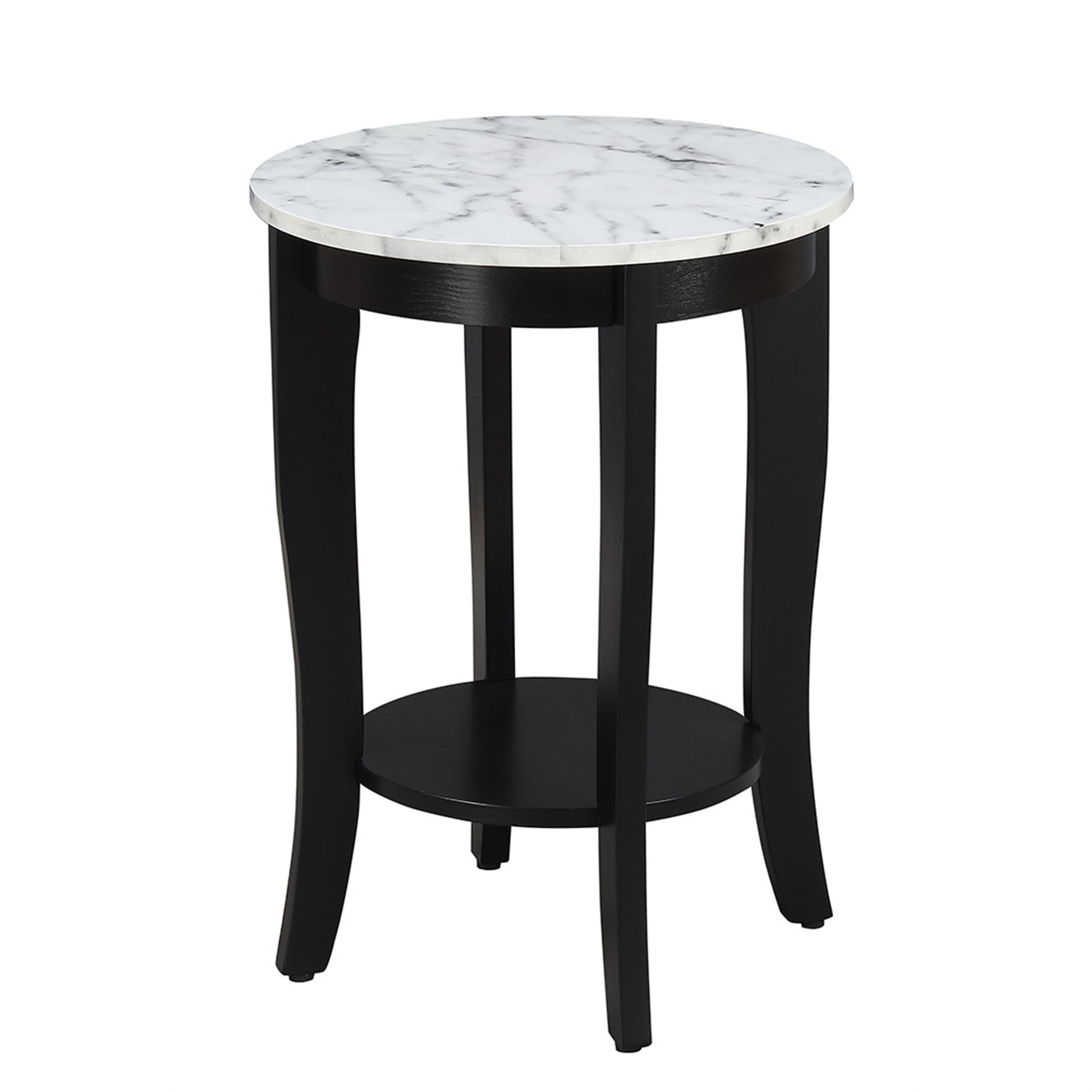 CasaFoyer American Heritage Round End Table with Shelf - Elegant and Versatile Furniture Piece for Storage and Display