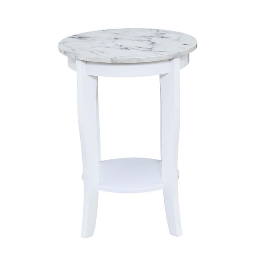 CasaFoyer American Heritage Round End Table with Shelf - Elegant and Versatile Furniture Piece for Storage and Display - Curved Legs for Added Charm