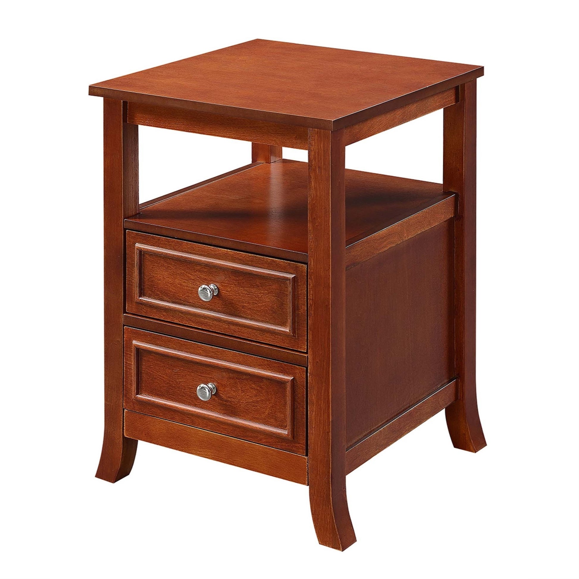 CasaFoyer Melbourne 2 Drawer End Table with Shelf - Timeless Design, Ample Storage, Durable Materials - American Heritage Collection