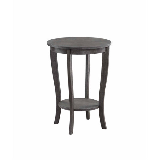 CasaFoyer American Heritage Round End Table with Shelf - Elegant and Sophisticated Design, Convenient Storage Space, Curved Legs, Perfect for Any Decor