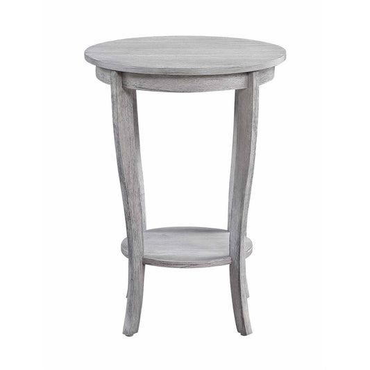 CasaFoyer American Heritage Round End Table with Shelf - Elegant and Sophisticated Design, Convenient Storage Space, Subtly Curved Legs - Perfect for Contemporary or Traditional Interiors